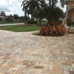 Gold-6×12-Travertine-Driveway-Jobside-Pic