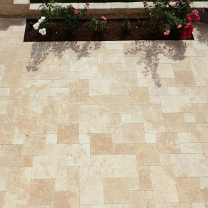 Ivory French Pattern Travertine Paver - Image 4