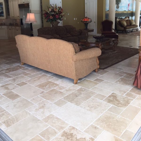 Walnut French Pattern Travertine Tile